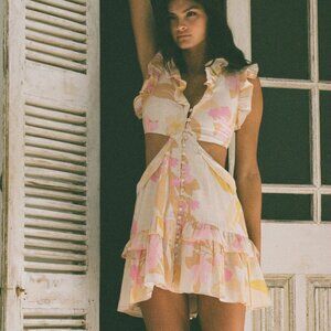 NWT Sabo Skirt Floral Evaia Frill Dress - XS